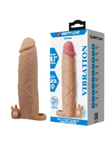 PRETTY LOVE - XERXES PENIS SLEEVE WITH CLITORAL STIMULATOR AND VIBRATION