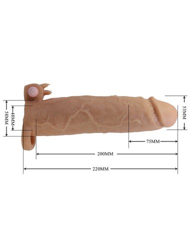 PRETTY LOVE - XERXES PENIS SLEEVE WITH CLITORAL STIMULATOR AND VIBRATION