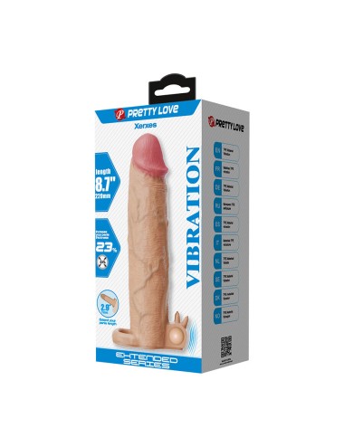 PRETTY LOVE - XERXES PENIS SLEEVE WITH CLITORAL STIMULATOR AND VIBRATION