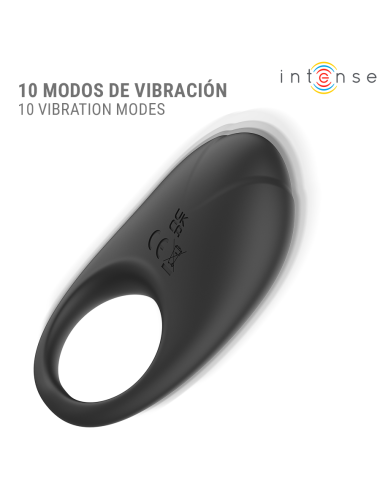 INTENSE - MERLOTTE VIBRATING PENIS RING WITH CLITORIS STIMULATION BLACK