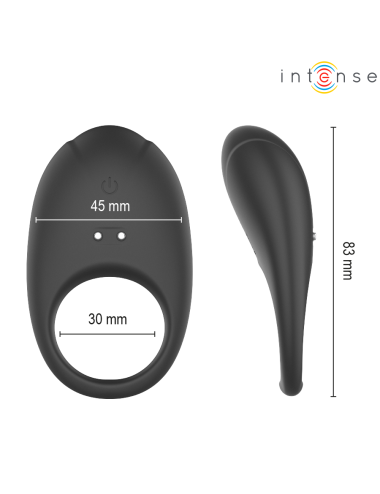 INTENSE - MERLOTTE VIBRATING PENIS RING WITH CLITORIS STIMULATION BLACK