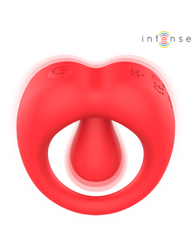 INTENSE - RUSSELL VIBRATING PENIS RING WITH CLITORIS STIMULATION RED