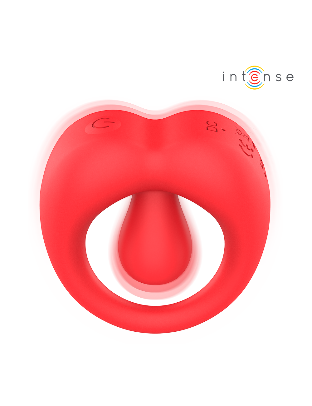 INTENSE - RUSSELL VIBRATING PENIS RING WITH CLITORIS STIMULATION RED