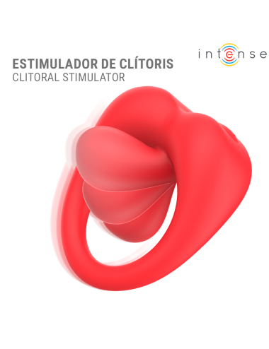 INTENSE - RUSSELL VIBRATING PENIS RING WITH CLITORIS STIMULATION RED