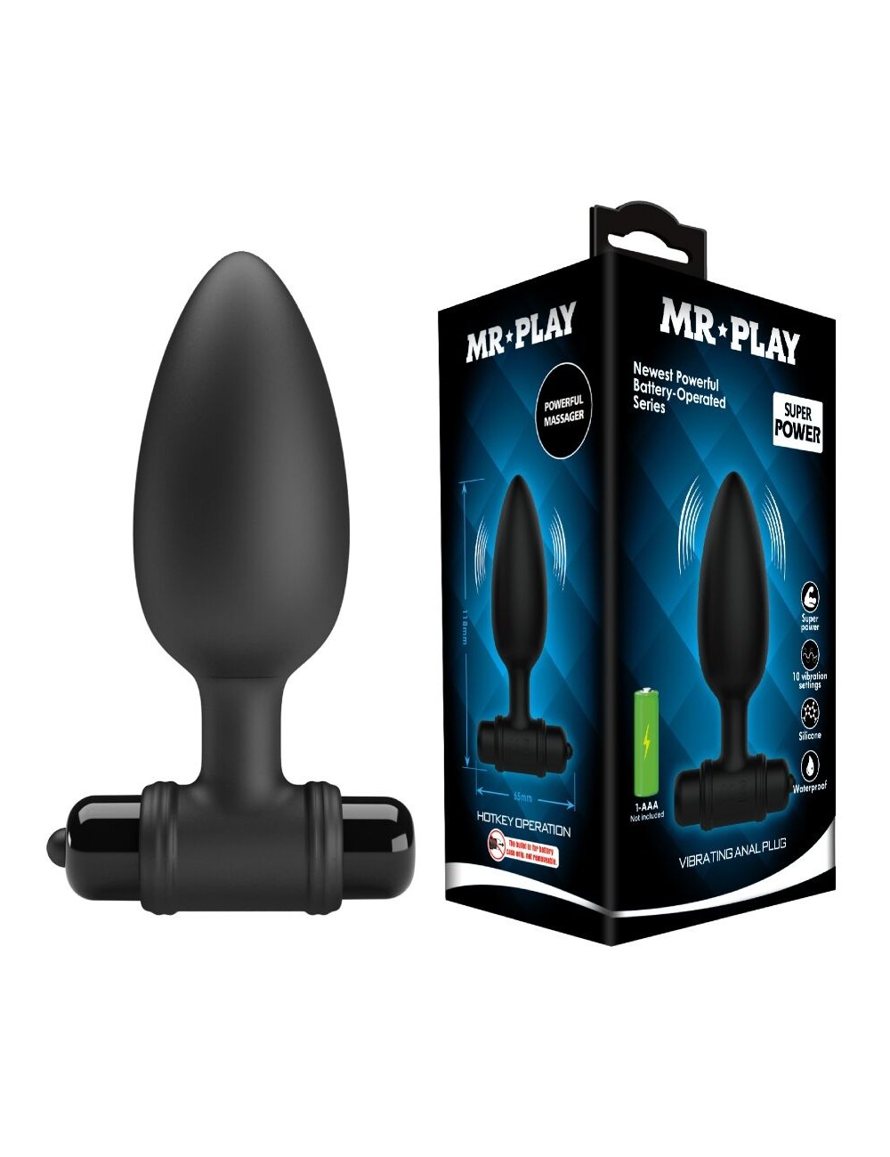MR PLAY - SUPER POWER ANAL PLUG WITH VIBRATION