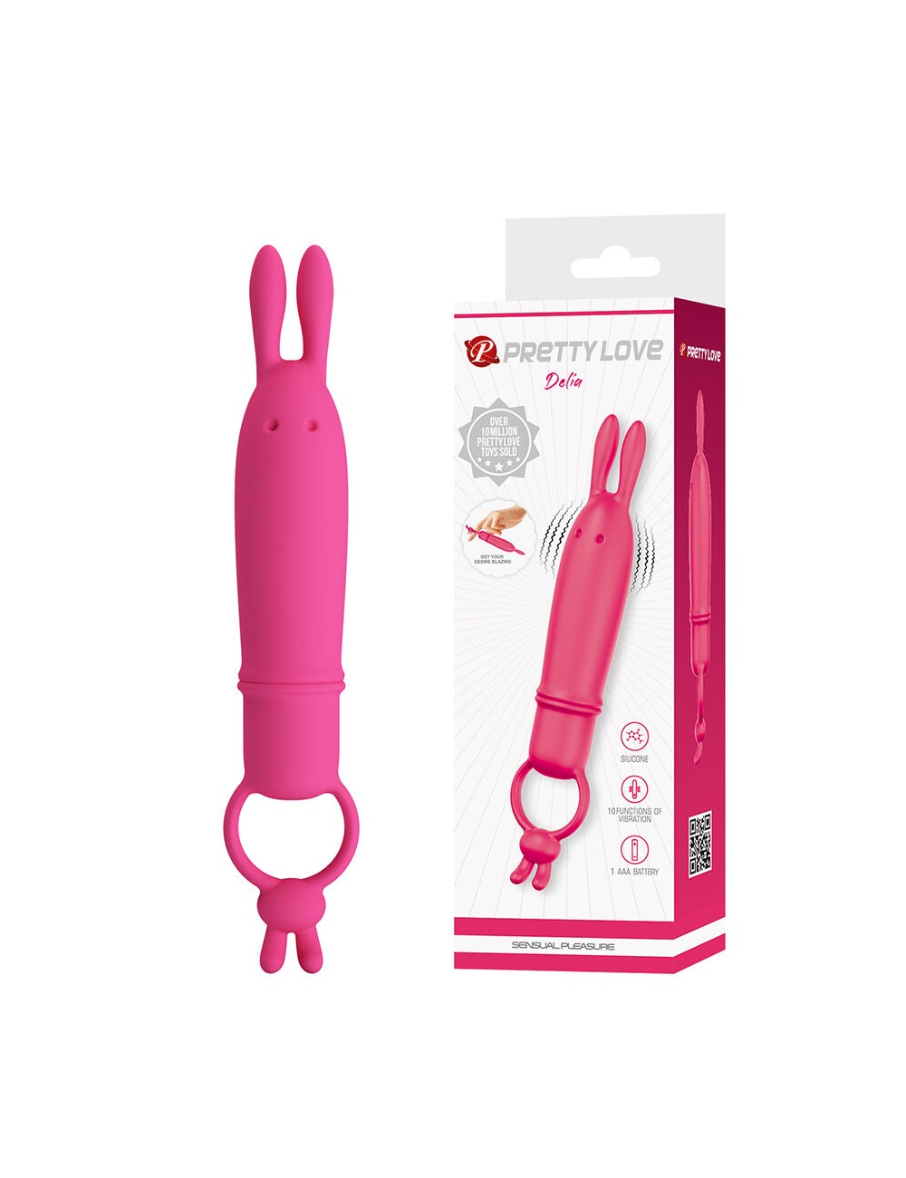 PRETTY LOVE - DELIA RABBIT VIBRATOR WITH RESISTANCE RING