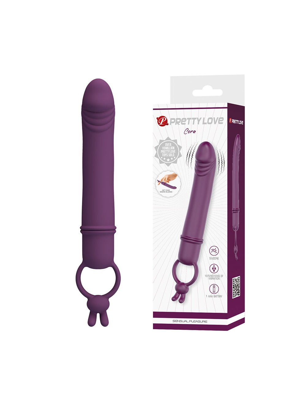 PRETTY LOVE - CORA VIBRATOR PENIS FORM WITH RESISTANCE RING