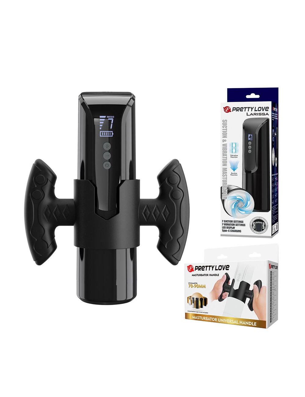 PRETTY LOVE - LARISSA SUCTION MASTURBATOR WITH VIBRATION + SUPPORT