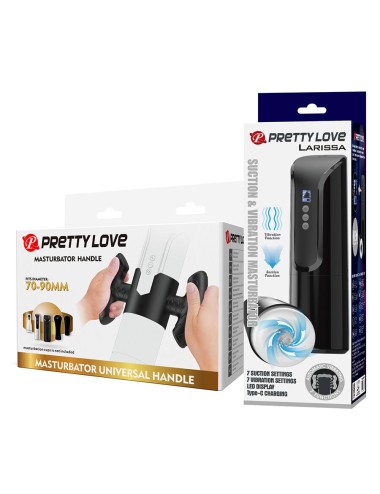 PRETTY LOVE - LARISSA SUCTION MASTURBATOR WITH VIBRATION + SUPPORT