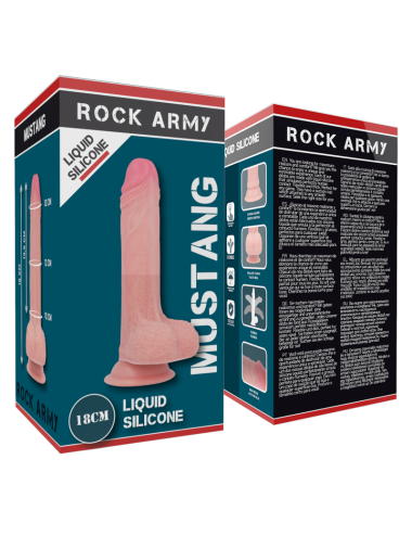 ROCKARMY - HARNESS + LIQUID SILICONE PREMIUM MUSTANG REALISTIC 18 CM -O- 4.14 CM