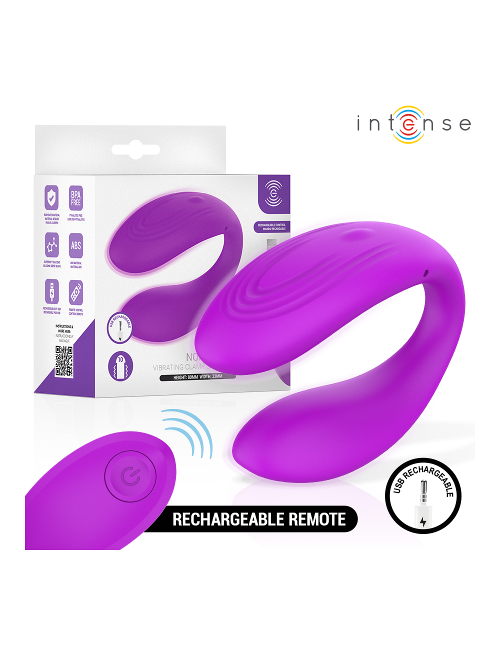 INTENSE - NORA VIBRATING CLAMP STIMULATOR PURPLE