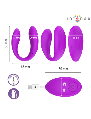 INTENSE - NORA VIBRATING CLAMP STIMULATOR PURPLE