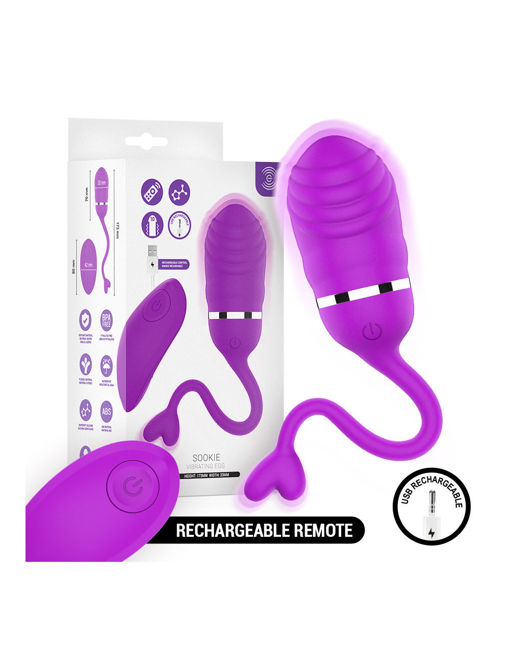 INTENSE - SOOKIE REMOTE CONTROL VIBRATING EGG PURPLE