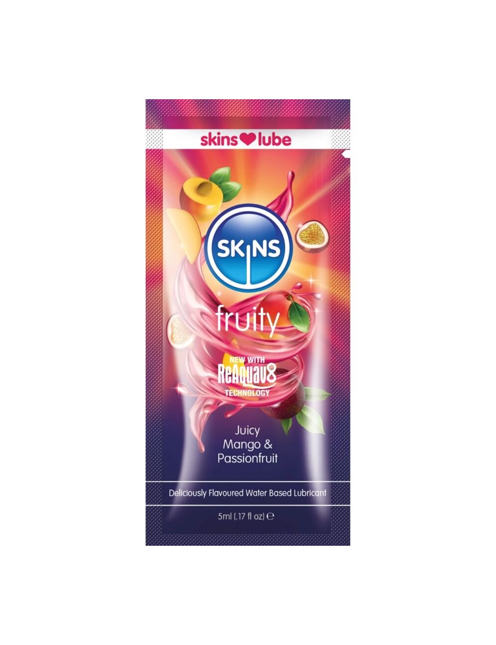 SKINS - FRUITY WATER-BASED LUBRICANT MANGO & PASSION FRUIT SINGLE-DOSE 5 ML
