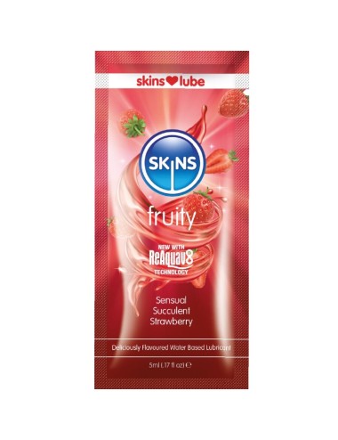 SKINS - FRUITY WATER-BASED LUBRICANT STRAWBERRY SINGLE-DOSE 5 ML