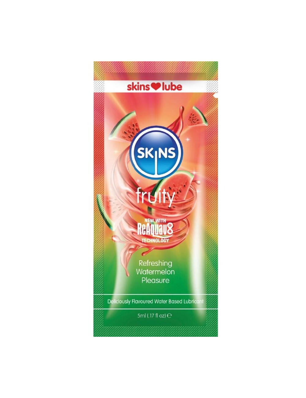 SKINS - FRUITY WATER-BASED LUBRICANT WATERMELON SINGLE-DOSE 5 ML