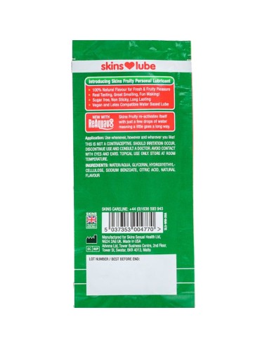 SKINS - FRUITY WATER-BASED LUBRICANT WATERMELON SINGLE-DOSE 5 ML