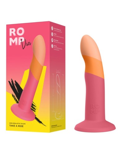 ROMP - DIZI SILICONE DILDO WITH SUCTION CUP TRICOLOR 18 CM
