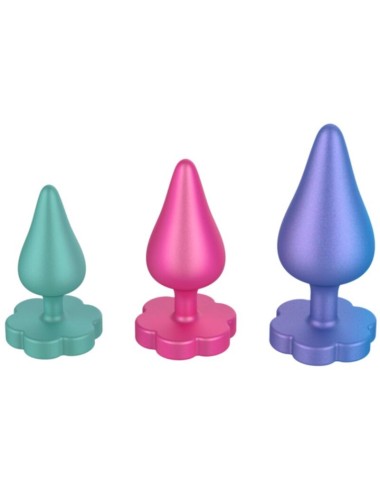 ROMP - LUSTER ANAL TRAINING KIT S/M/L WITH FLOWER-SHAPED BASE