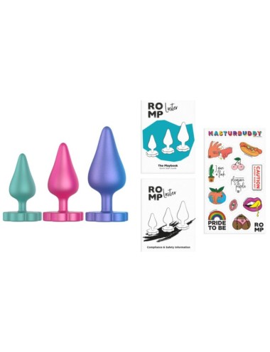 ROMP - LUSTER ANAL TRAINING KIT S/M/L WITH FLOWER-SHAPED BASE