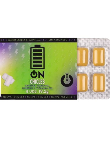 WUG ON - FUNCTIONAL CAFFEINE & GUARANA GUM MINT & VANILLA FLAVOUR BLISTER 8 PCS