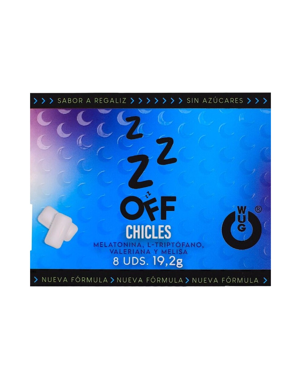 WUG OFF - FUNCTIONAL MELATONIN & VALERIAN LIQUORICE FLAVOUR GUM BLISTER 8 PCS