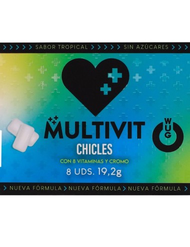 WUG MULTIVIT - FUNCTIONAL MULTIVITAMIN TROPICAL FLAVOUR GUM BLISTER 8 PCS