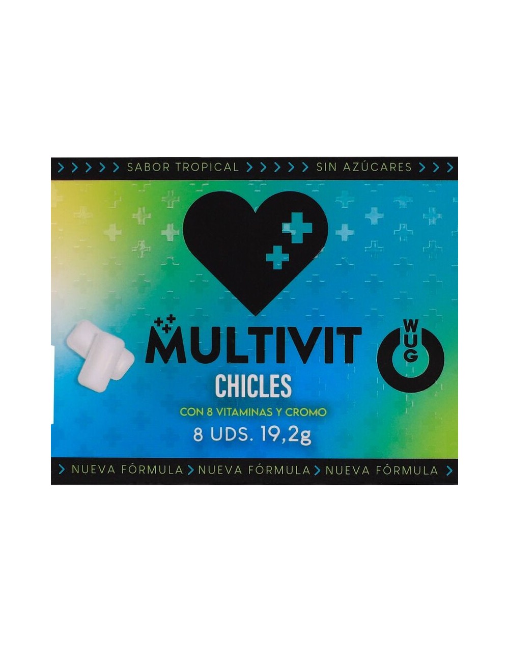 WUG MULTIVIT - FUNCTIONAL MULTIVITAMIN TROPICAL FLAVOUR GUM BLISTER 8 PCS
