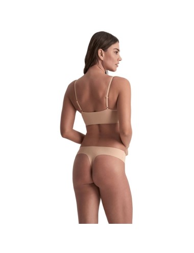 BYE-BRA - INVISIBLE THONG 2 PACK BEIGE & BLACK SIZE M