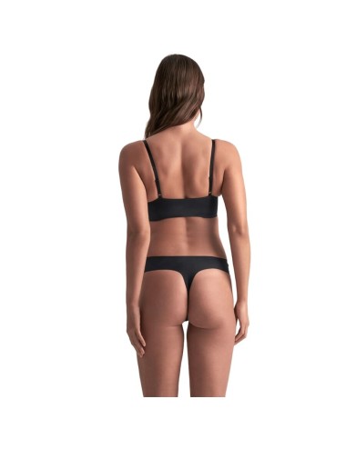 BYE-BRA - INVISIBLE THONG 2 PACK BEIGE & BLACK SIZE XXL