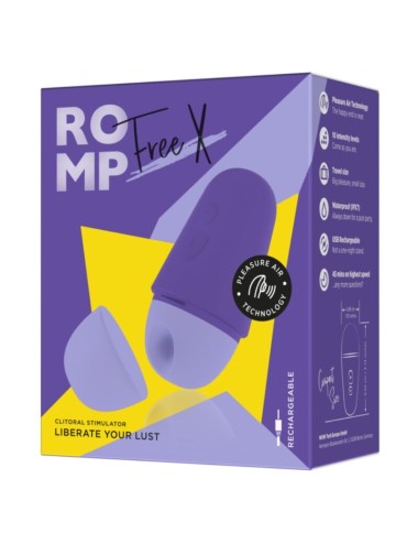 ROMP - FREE X CLITORAL STIMULATOR WITH LID 10 LEVELS RECHARGEABLE PURPLE