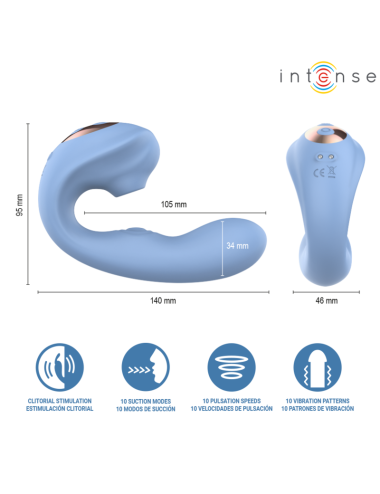 INTENSE - GINA MULTIFUNCTION CLITORAL STIMULATOR BLUE