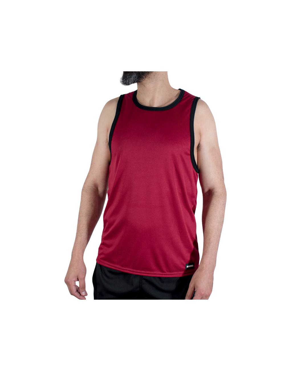 MACHO - CMV003 MAROON GYM T-SHIRT L/XL