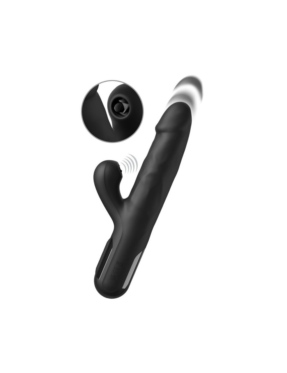 FETISH FANTASY SERIES - SONIX SILICONE THRUSTER RABBIT VIBRATOR BLACK