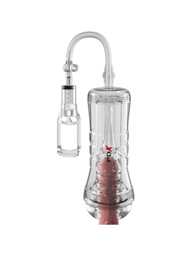 PDX ELITE - VIEWTUBE VAC XXL TRANSPARENT STROKER WITH SUCTION PUMP 27.3 CM