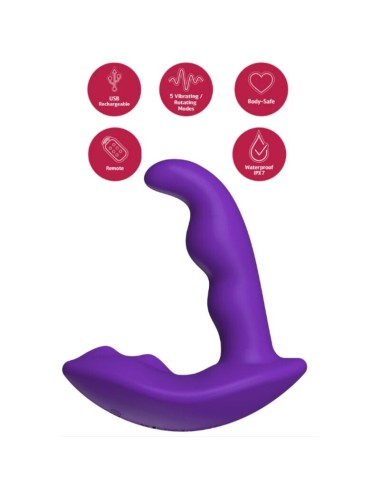 SHE.E.O - ROTATING VIBRATING ANAL STIMULATOR WITH REMOTE CONTROL - PURPLE