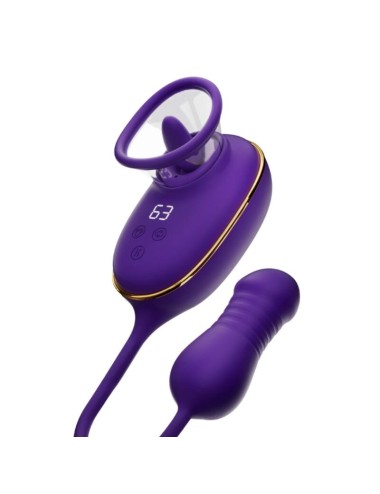 SHE.E.O - CLITORAL SUCTION TOOL WITH LICKING EFFECT AND PURPLE ANAL STIMULATOR