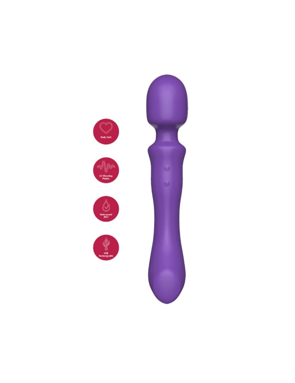 SHE.E.O - DOUBLE-ENDED VIBRATING MASSAGER WAND PURPLE