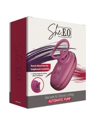 SHE.E.O - AUTOMATIC CLITORAL STIMULATING PUMP WITH LICKING EFFECT (PURPLE)
