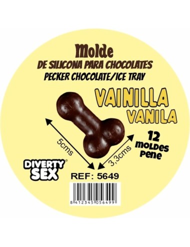 DIABLO PICANTE - CHOCOLATE MOLD WITH 12 SILICONE PENISES FOR HANGING VANILLA
