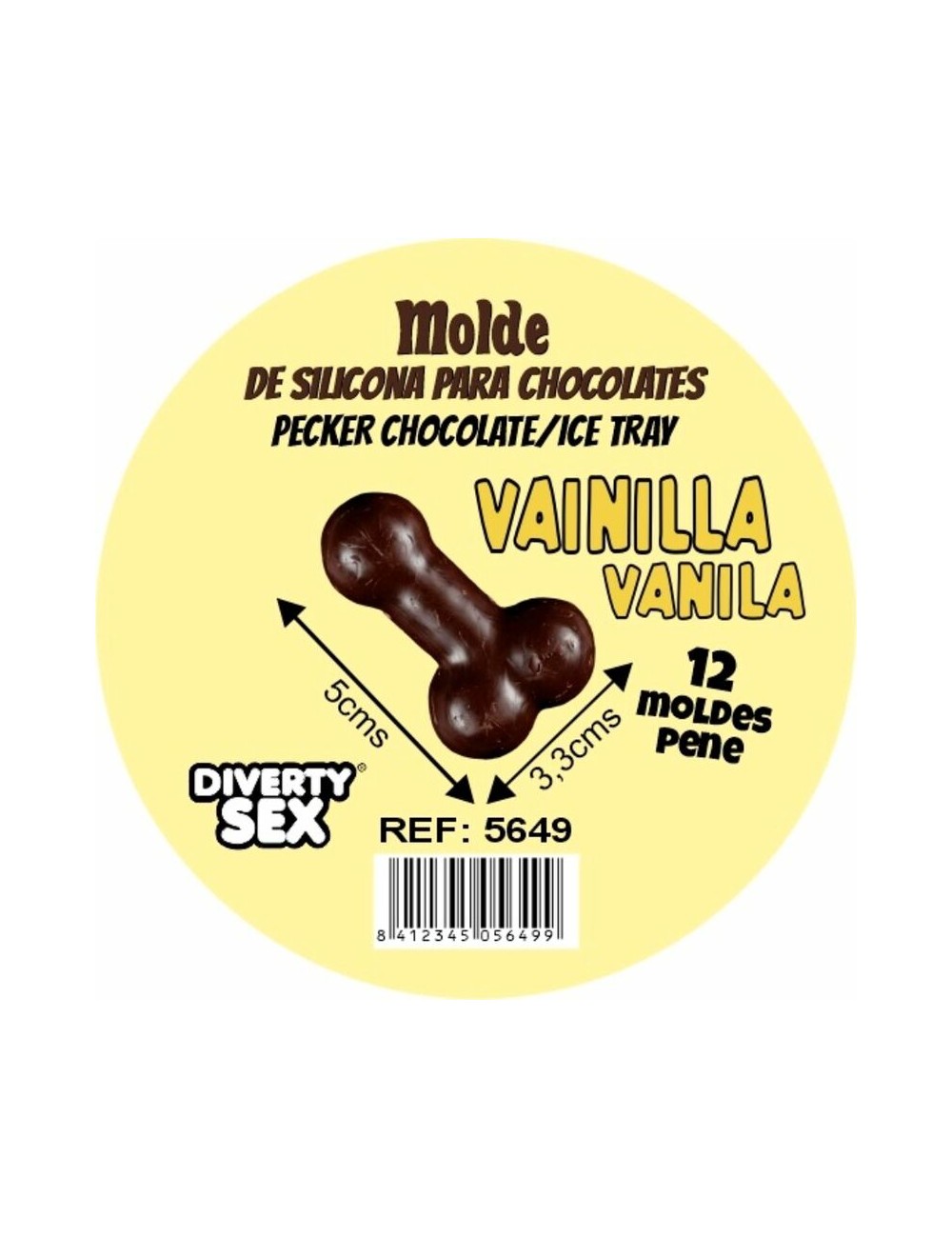 DIABLO PICANTE - CHOCOLATE MOLD WITH 12 SILICONE PENISES FOR HANGING VANILLA