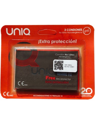 UNIQ - SECURE FIT LATEX-FREE CONDOMS 3 UNITS