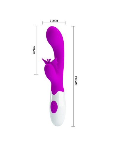 PRETTY LOVE - BUTTERFLY KISS 30 FUNCTION RABBIT VIBRATOR PURPLE