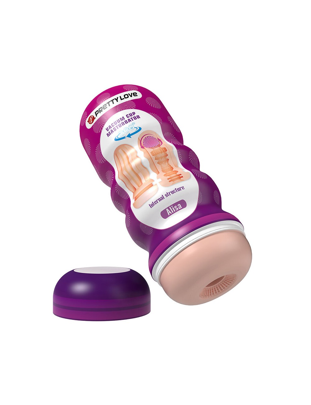 PRETTY LOVE - VAGINAL SMOOTHING MASTURBATOR WITH SUCTION CUP AND INTERNAL TEXTURES