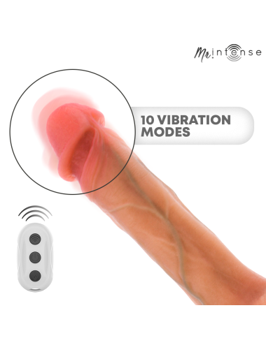 MR INTENSE - BRADLEY SILICONE VIBRATING DILDO WITH HEAT EFFECT AND REMOTE CONTROL 21 CM -Ø- 4.2 CM