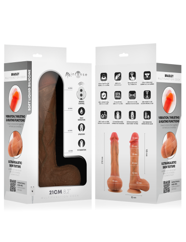 MR INTENSE - BRADLEY SILICONE VIBRATING DILDO WITH HEAT EFFECT AND REMOTE CONTROL 21 CM -Ø- 4.2 CM
