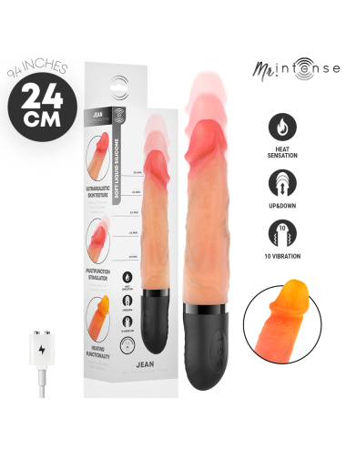 MR INTENSE - JEAN UP&DOWN VIBRATOR SILICONE WITH HEAT EFFECT 24 CM -Ø- 3.8 CM