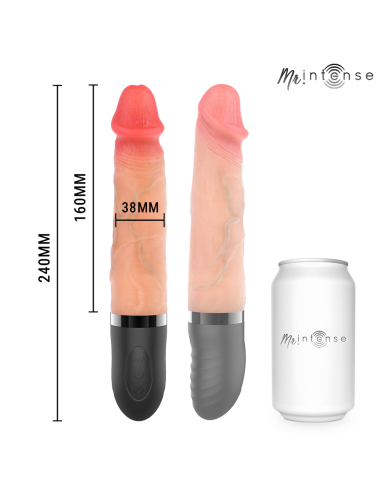 MR INTENSE - JEAN UP&DOWN VIBRATOR SILICONE WITH HEAT EFFECT 24 CM -Ø- 3.8 CM