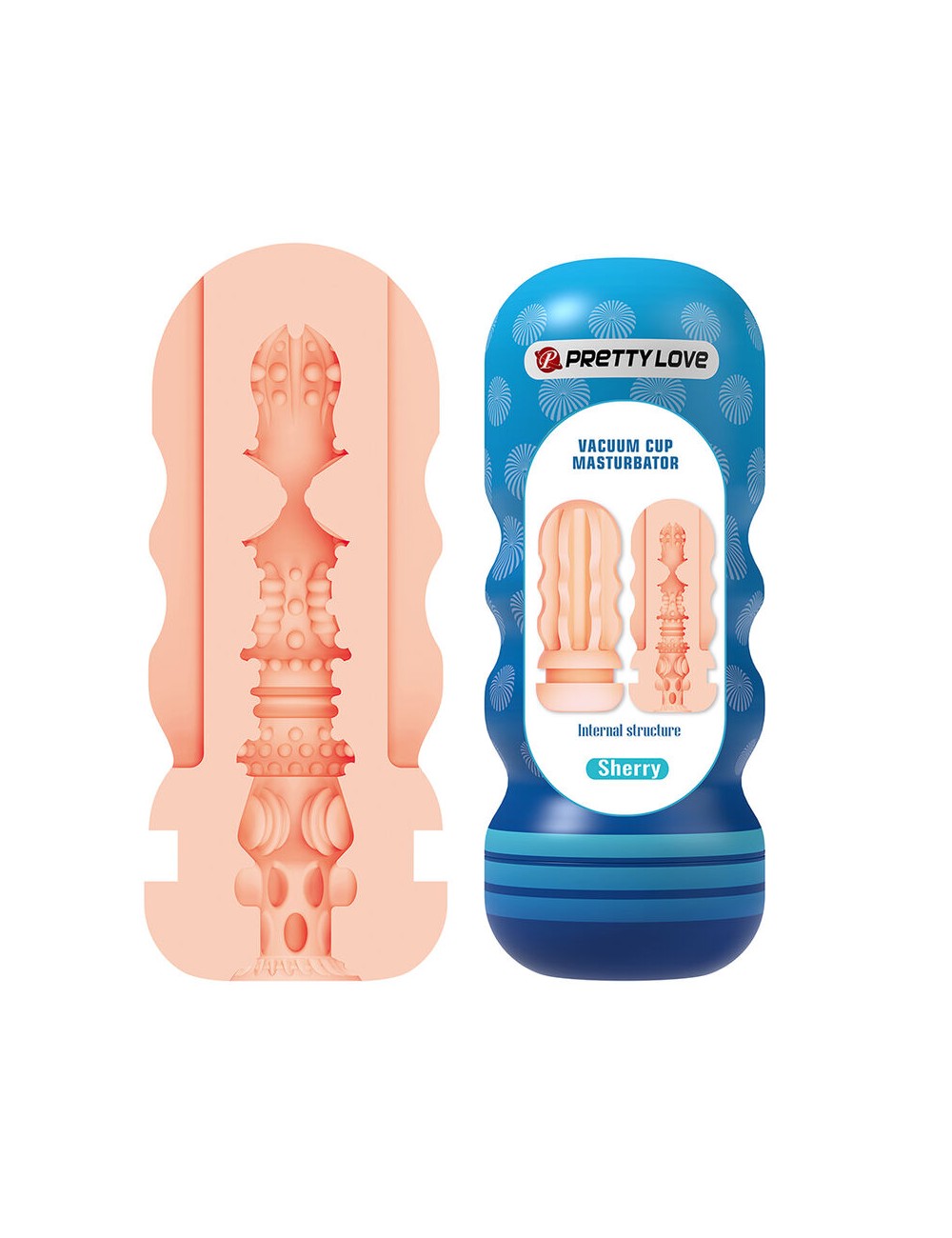 PRETTY LOVE - SHERRY VAGINA MASTURBATOR WITH SUCTION CUP AND INTERNAL TEXTURES