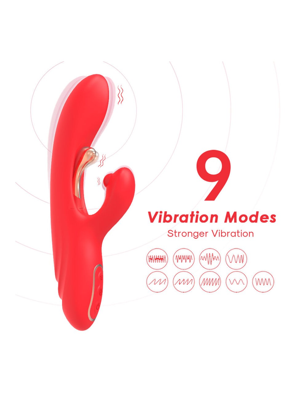 ARMONY - G-SPOT AND CLITORIS STIMULATOR VIBRATOR WITH OSCILLATING TONGUE RED